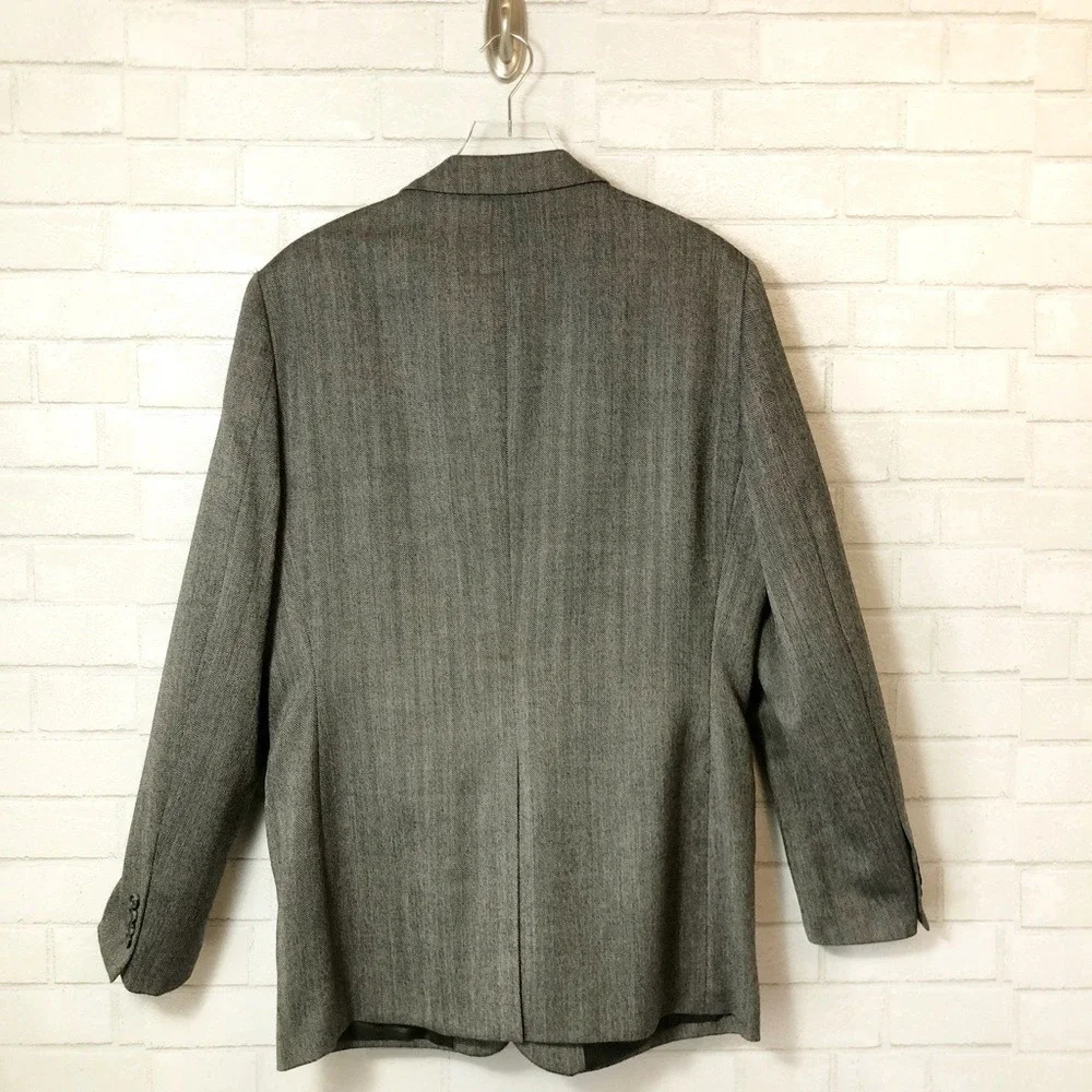 Joseph & Feiss Gold Luxury Wool Gray Houndstooth Jacket‎ Blazer Sport Coat 42XL
